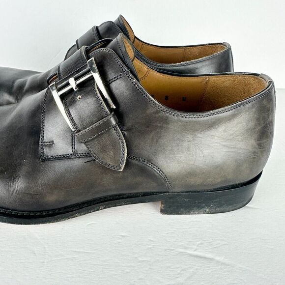 Magnanni Marco Monk Strap Leather Dress Shoe Size 8 Gray Plain Toe main image 9